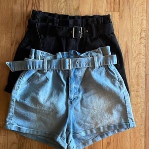 No Boundaries paper bag belted denim shorts size medium 7-9